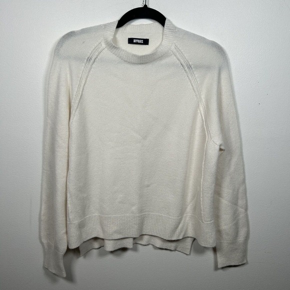 Apparis Eva Knit Crewneck Sweater White One Size Long Sleeve - Picture 2 of 7